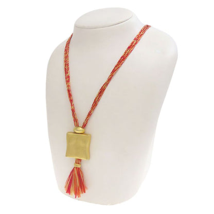 Hermes Van Cattle Faubourg Motif Necklace Metal Women