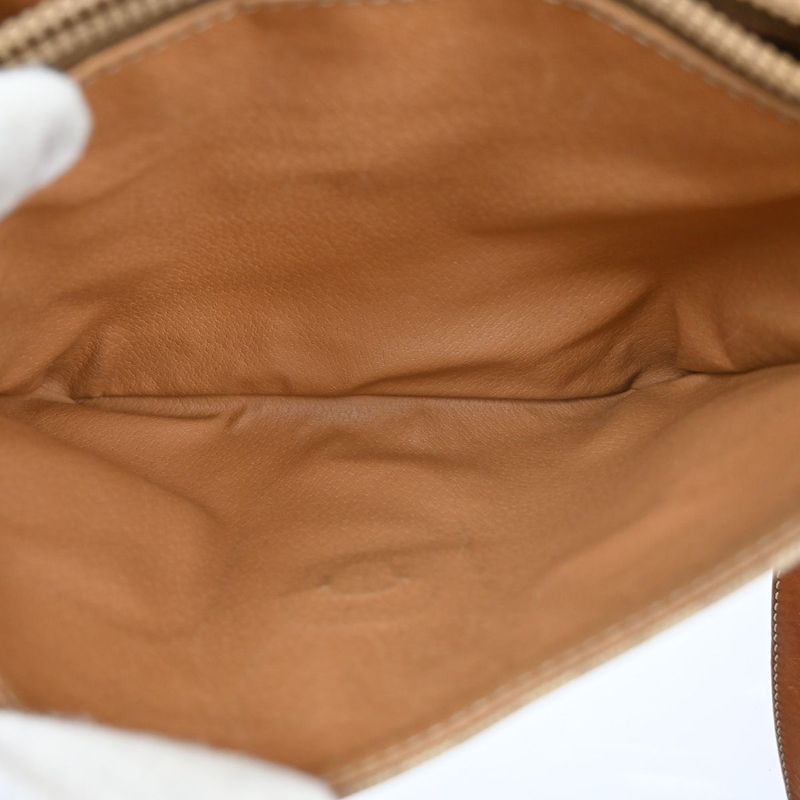 Celine Shoulder Bag Macadam Pattern Brown Leather 04ka747