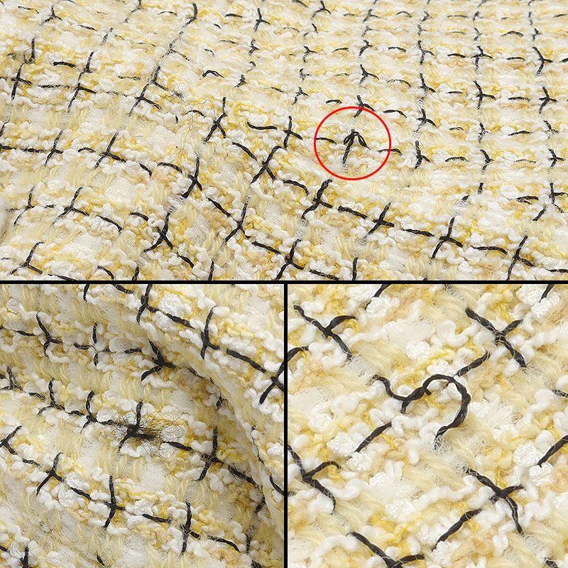 Chanel Tweed Skirt Yellow Color Size 36