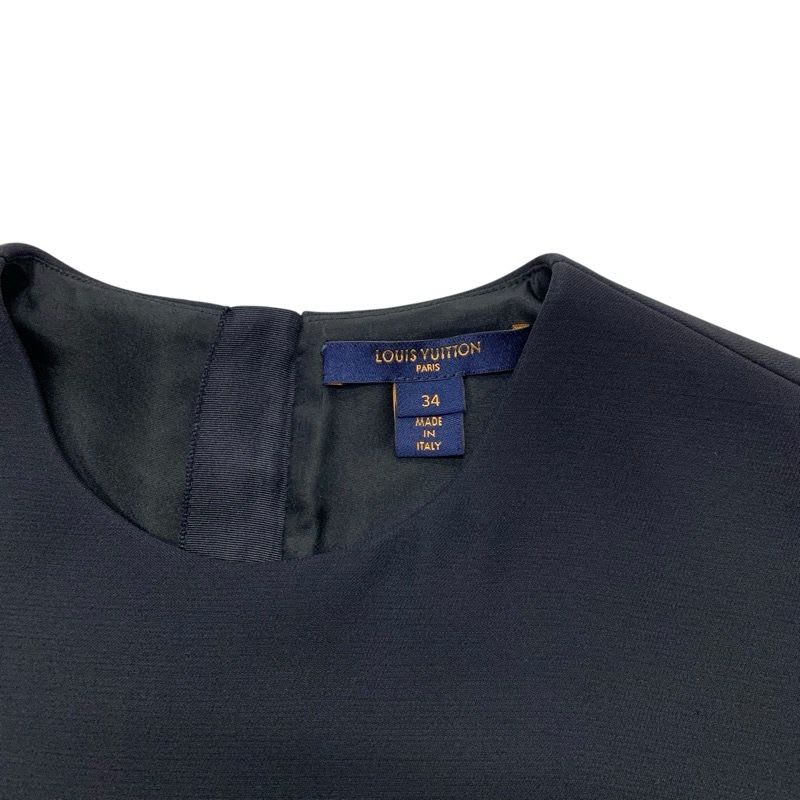 Louis Vuitton Monogram Dress Black Belt Ruffle