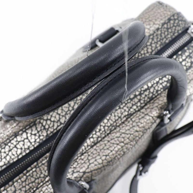 Loewe 2WAY Shoulder Mini Boston Calf Black/silver Ladies Handbag