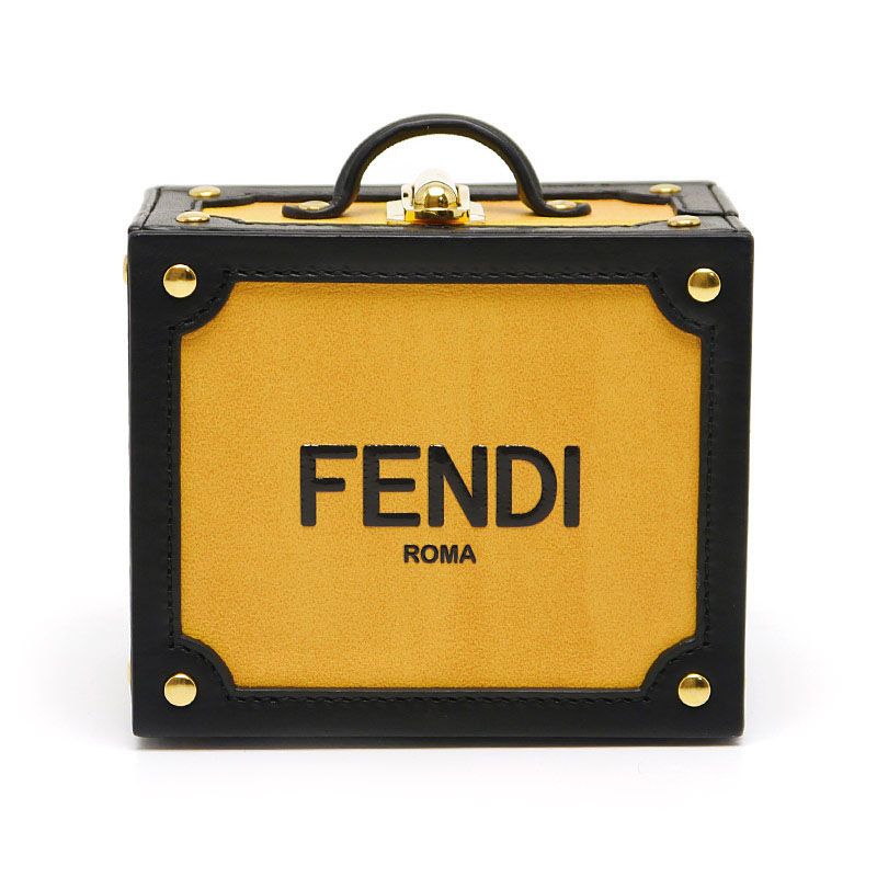 Fendi Romacharm Yellow Leather Key Holder Bagcharm 22SS Storage With Bag