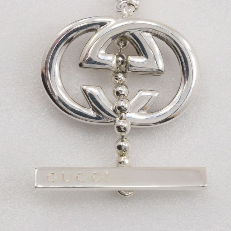 Gucci Interlocking G Ball Chain Silver 925 Red Unisex 20.8g Bracelet