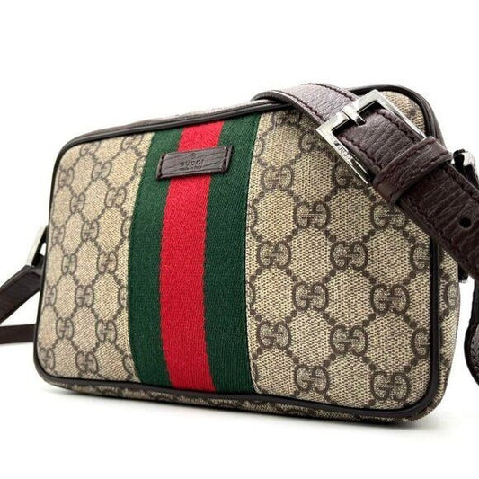 Gucci GG Supreme Sherry Ophidia Crossbody Web Canvas Messenger Bag