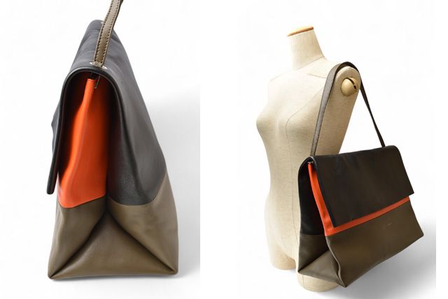 Celine Shoulder Bag Clutch Bag Celine ALL SOFT ALL SOFT Black Orange Khaki 17218