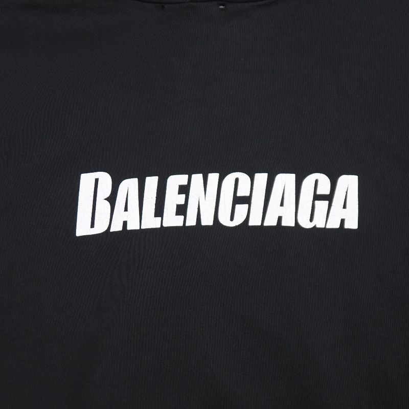 2022Balenciaga Destroyed Logo Hoodie Size S Logo Print Aged 20250722 Ra5608