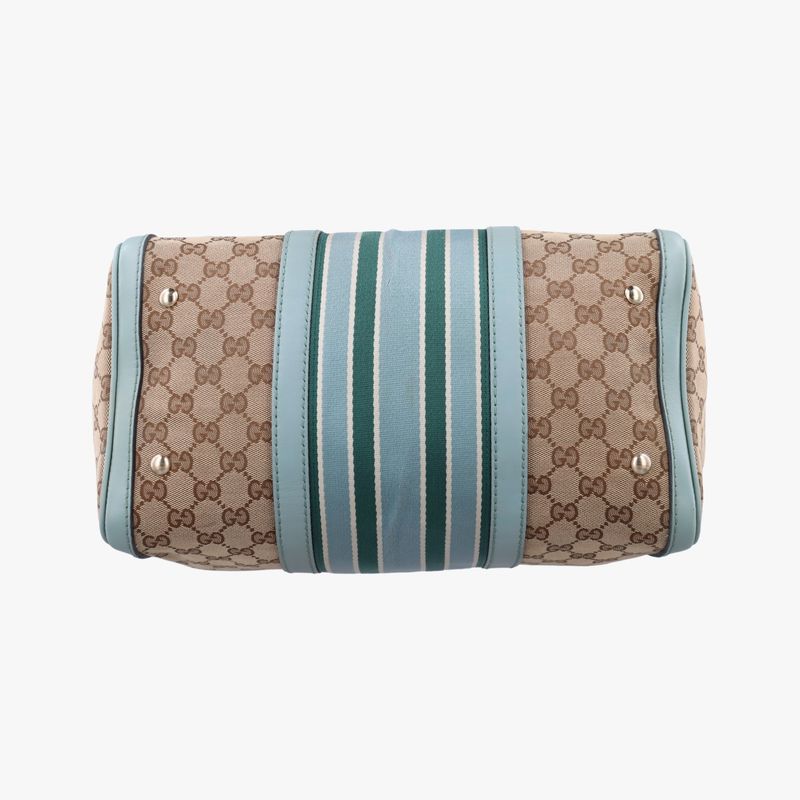 Guccisherry Line Blue And Beige And Multi-colored Canvas And Leather 247205e0131