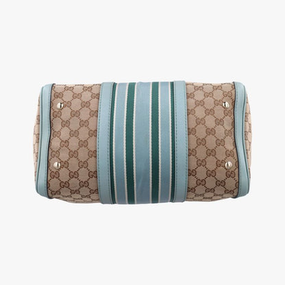 Guccisherry Line Blue And Beige And Multi-colored Canvas And Leather 247205e0131