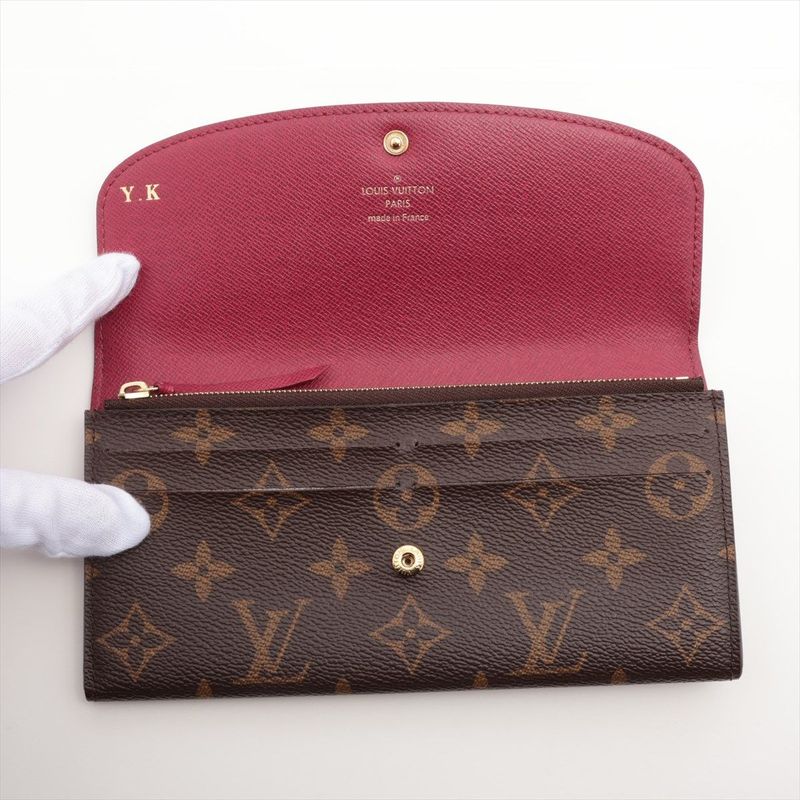 Louis Vuitton Monogram Portefeuille Emilie Zipper Long Wallet M41943 Brown ×