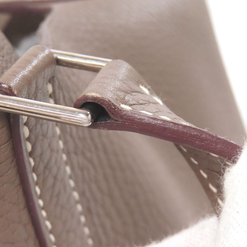 Hermes Picotin Lock MM Etope Silver Hardware Handbag Taurillon Women