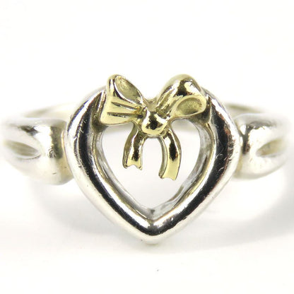 Tiffany & Co Ring ・ Ring Heart Ribbon Silver 925 18K Yellow Gold Approx 3.2g