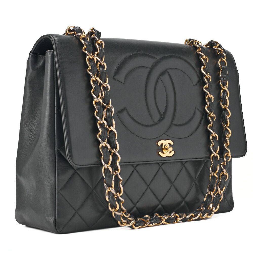 Chanel Shoulder Bag Decacoco Turnlock Matelasse Black Gold Hardware Brand [no