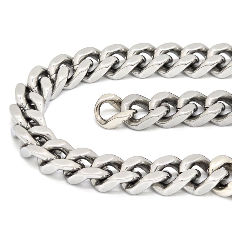 Fendi Baguette Necklace Chain Link Palladium Polished Metal 46cm (1811in) Long