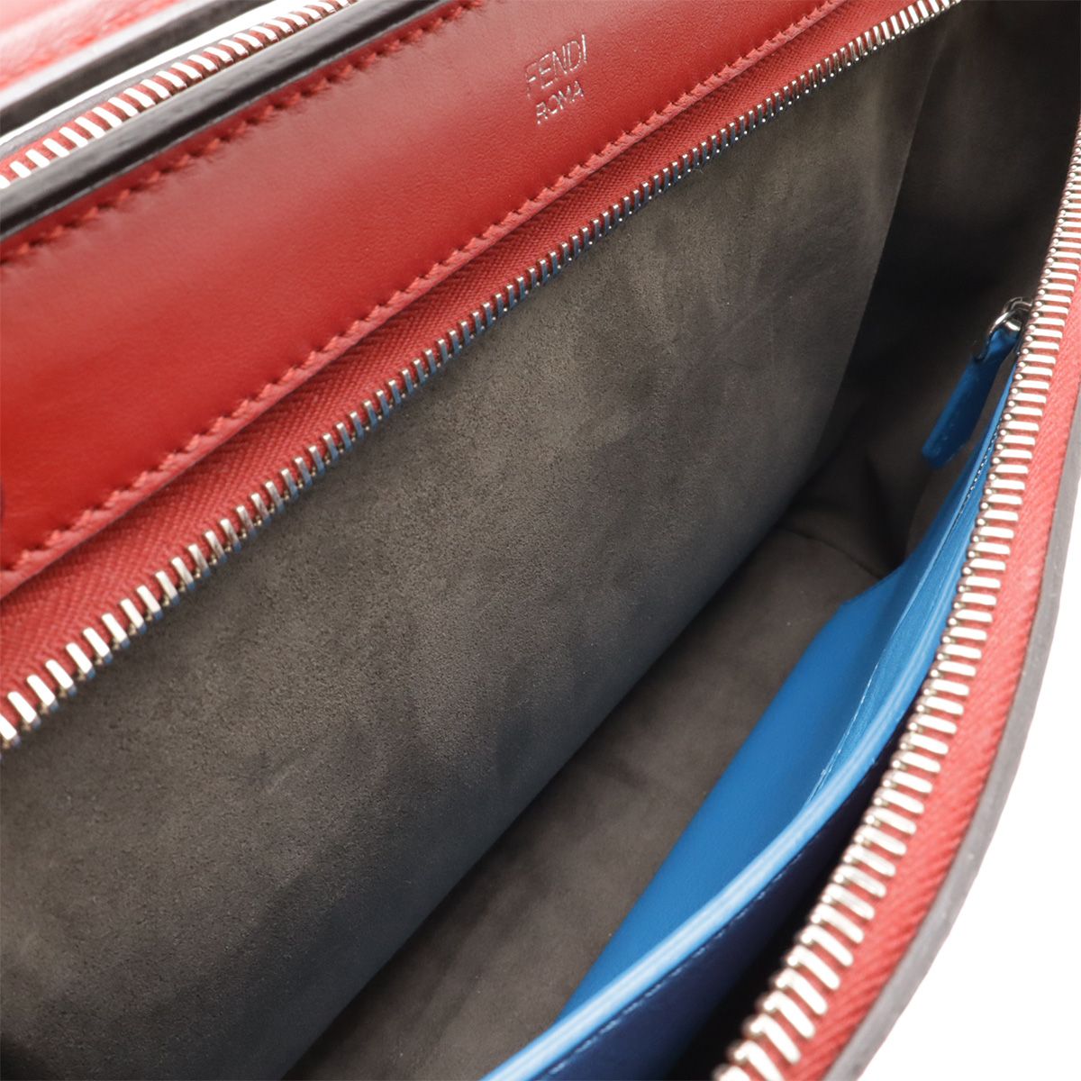 Fendicom Handbag 2WAY Shoulder Bag Semi Shoulder Leather Red With Red Pouch