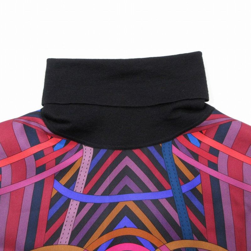Hermes LA Fabrique des Rubans Turtleneck Cashmere Silk Dress Size S Women