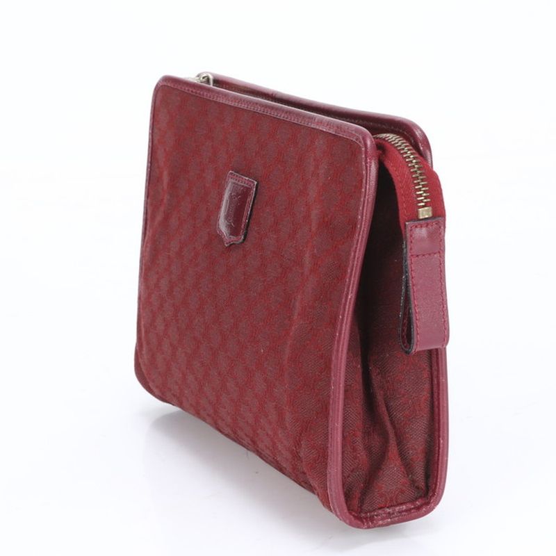 Celine Macadam Triomphe Leather Clutch Bag Hand Second Pouch Tote Women's RRE