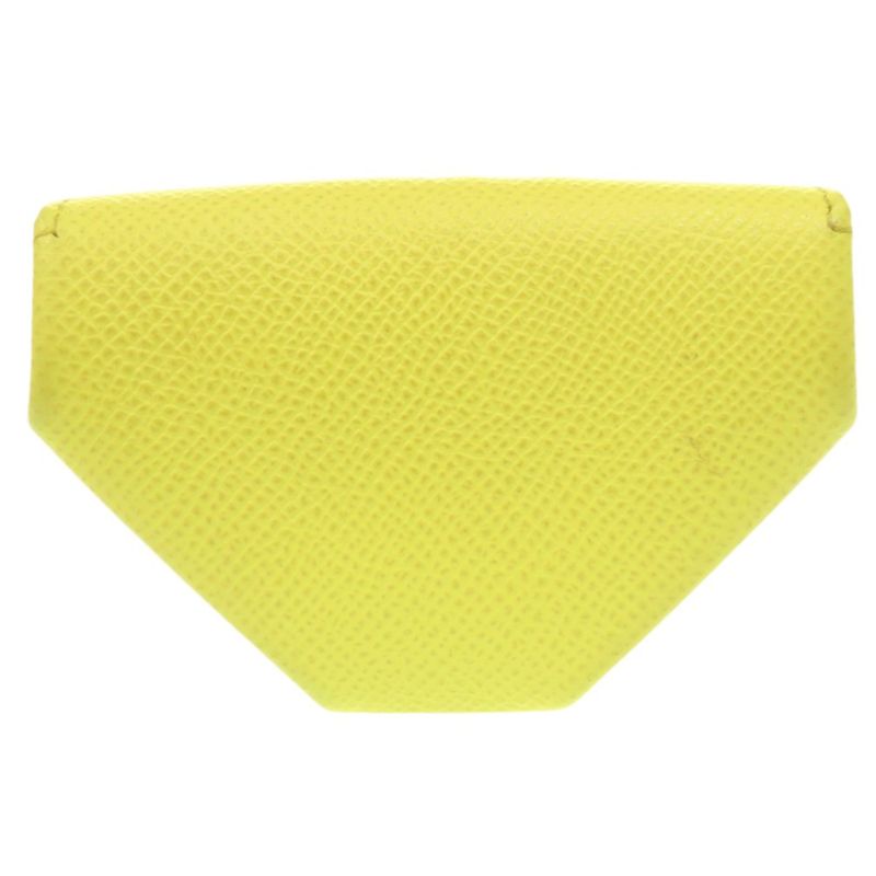 Hermes Le Van Cattle Coin Case Epson Lime Stamped Q Coin Purse 0448 Hermes