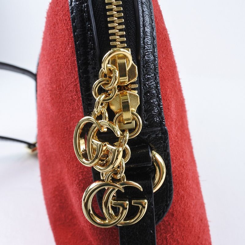 Gucci Ophidia 499621 Suede And Leather Hibisca Scuffed Unisex Shoulder Bag