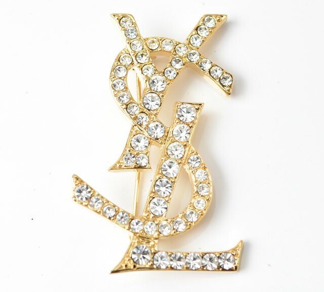 Saint Laurent Pin Brooch Pin Badge Saint Laurent Brooch Monogram YSL Logo