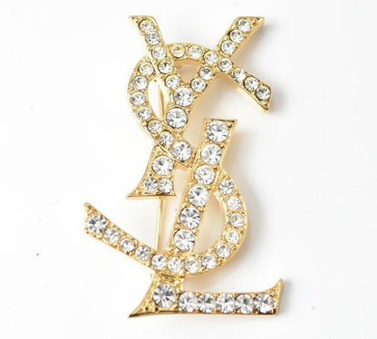 Saint Laurent Pin Brooch Pin Badge Saint Laurent Brooch Monogram YSL Logo