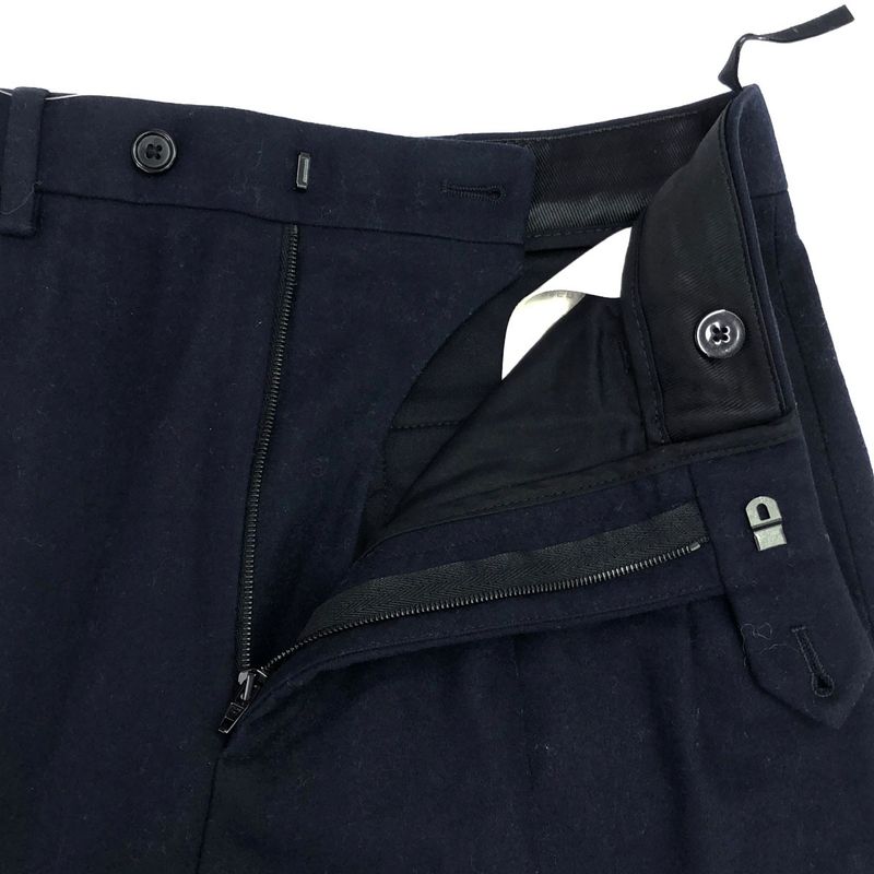 Celine 2 Tuck Cashmere Flannel Trouser Pants 2p519561f Navy 34