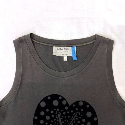 Yves Saint Laurent Tank Top Gray XS Cleaned Ladies