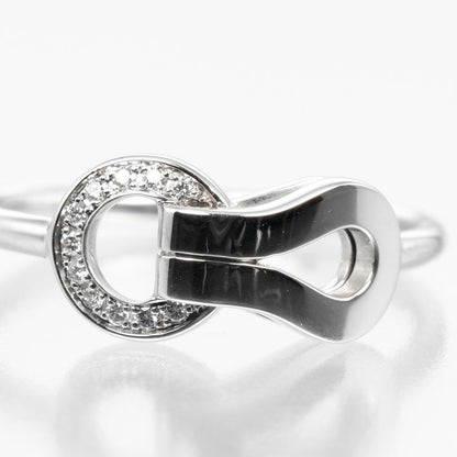 Cartier Agraf 18kwhite Gold And Diamonds #9 Ladies 2.5g Ring