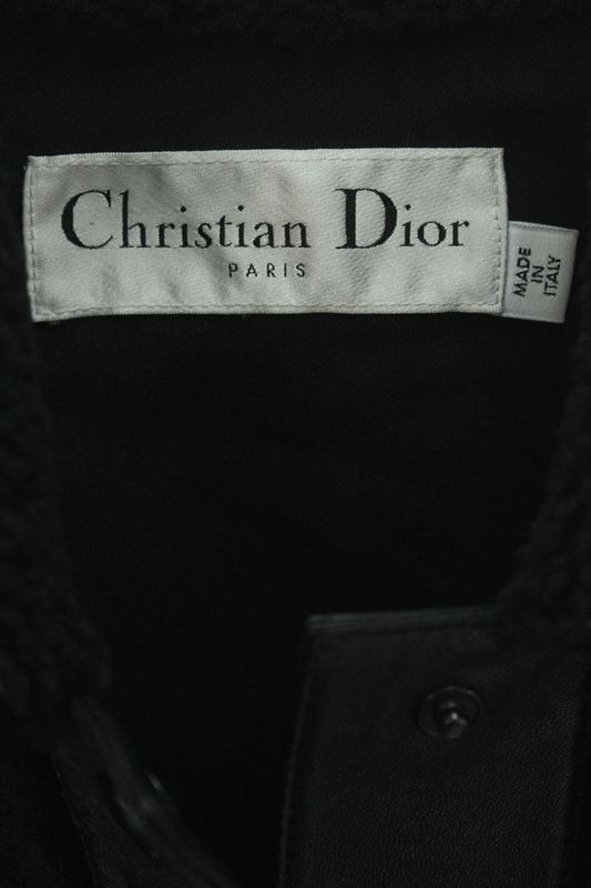 Christian Dior 248v25al854 Leather Switched Boa Blouson Women's 38