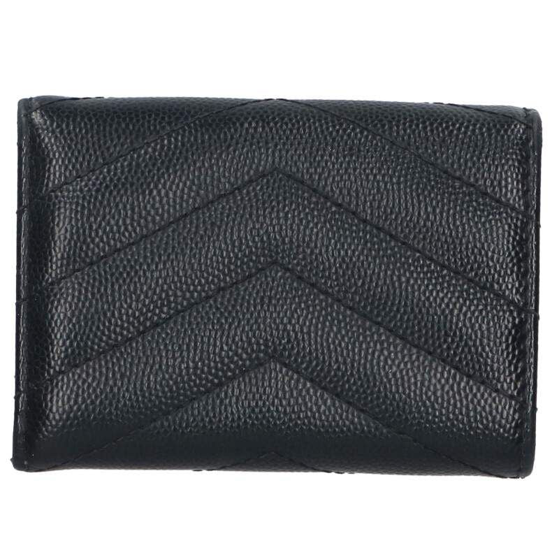 Saint Laurent Paris 403943 YSL Logo Trifold Leather Wallet Women