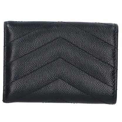 Saint Laurent Paris 403943 YSL Logo Trifold Leather Wallet Women