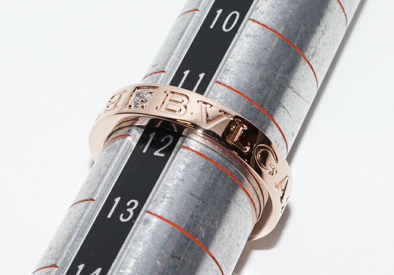 Bulgari Ring 18K Pink Gold Diamond 1p(004ct) Bzero1 Ring Bulgari Double Logo