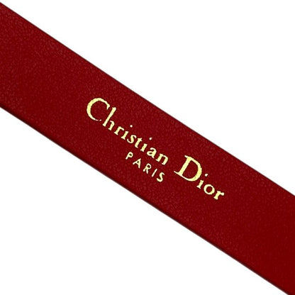 Christian Dior Belt Thin Belt CD Logo Red Women's Christian Dior [size 70]