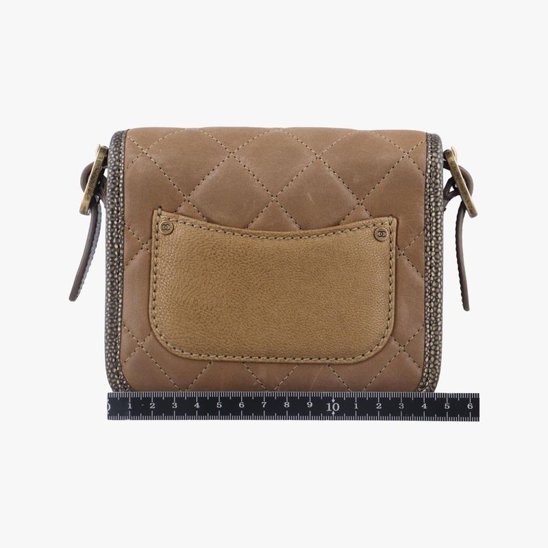 Chanel Back Toss School Mini Flap Gold Leather A67252 17089864