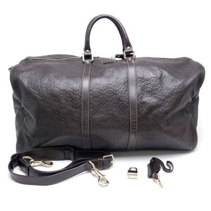 Gucci Boston Bag 206500 Guccissima Brown Travel Large Capacity