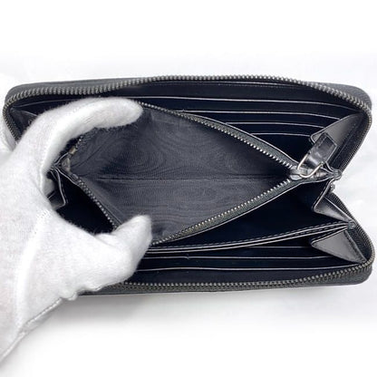Prada Round Zipper Long Wallet F22959 Black NERO