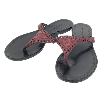 Bottega Veneta Leather Sandals Red Black 35 1 2