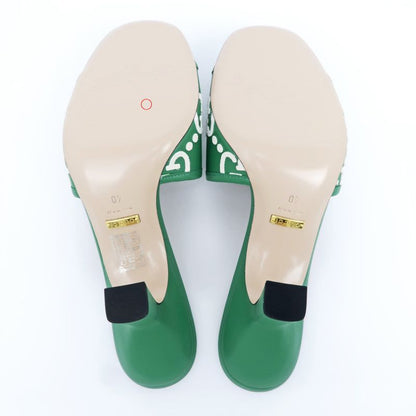 Gucci Adidas Collaboration Sandals Green 722445 Size 40 Mule Heel