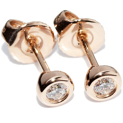 Tiffany & Co Earrings 18K Pink Gold Diamond 014ct Elsa Peretti By-the-yard