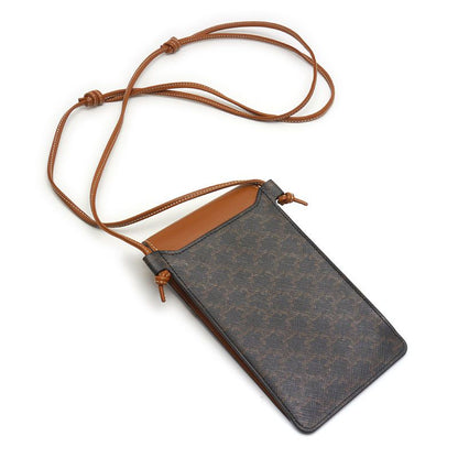 Celine Mobile Pouch With Flap Triomphe Canvas Lambskin