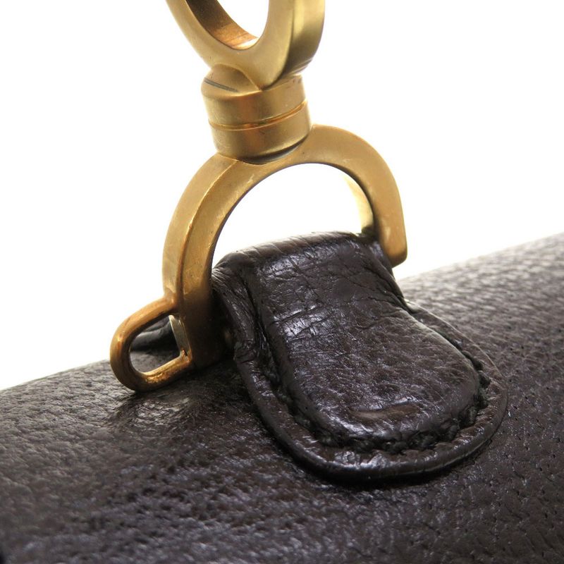 Gucci Bamboo Leather Black 000 2113 0633 Handbag Bag Black 0187 Gucci