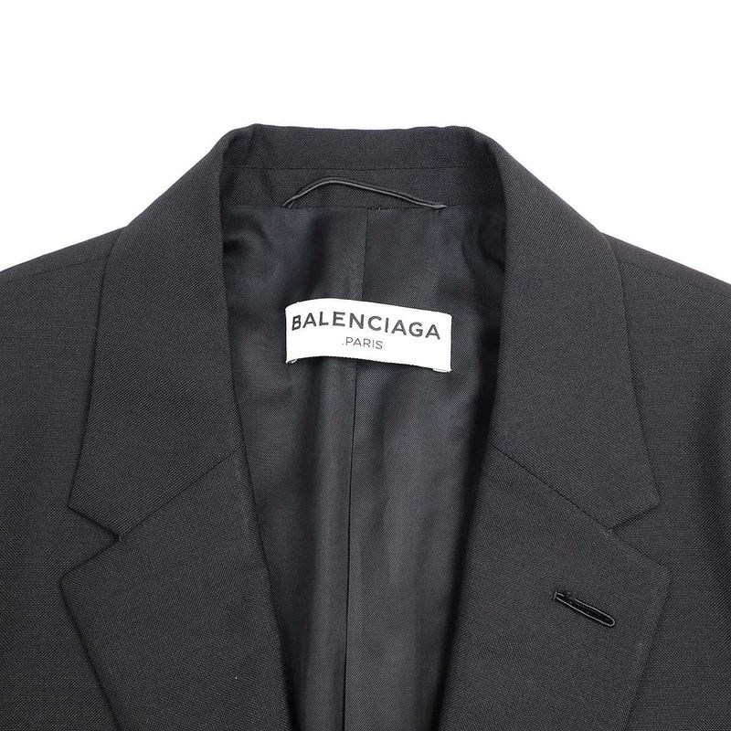 Balenciaga Wool Mohair Set-Up Suit 390206 Black 44