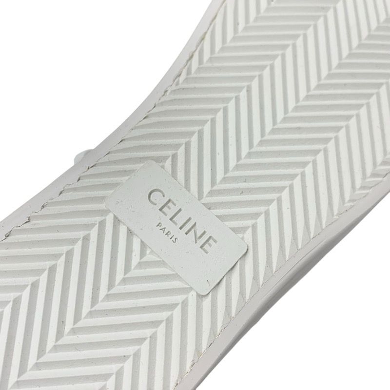 Celine Jane Sneakers Shoes Canvas Leather White Triomphe