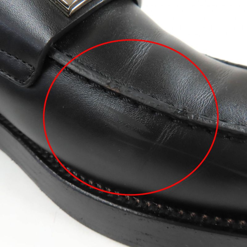 Hermes 2023 232075z Moccasin Hot Silver Hardware Kelly Buckle Leather Loafer