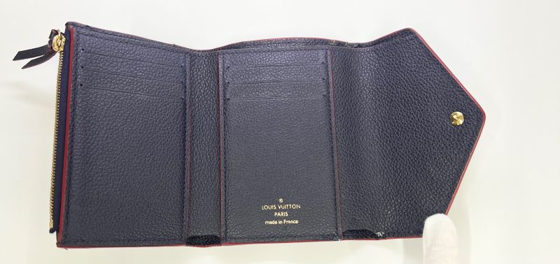 Louis Vuitton Wallet Monogram Empreinte Trifold Wallet Navy Leather M64577