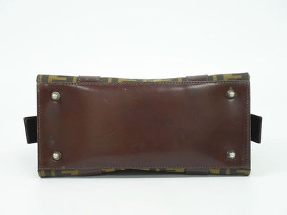 Authentic Fendi Zucca Handbag Canvas Brown Zucca Bag Pre-owned [follow-up