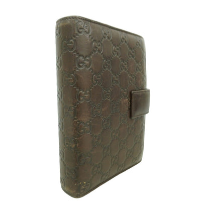 Gucci Notebook Cover Guccissima Leather Dark Brown Champagne Gold Agenda — view 2