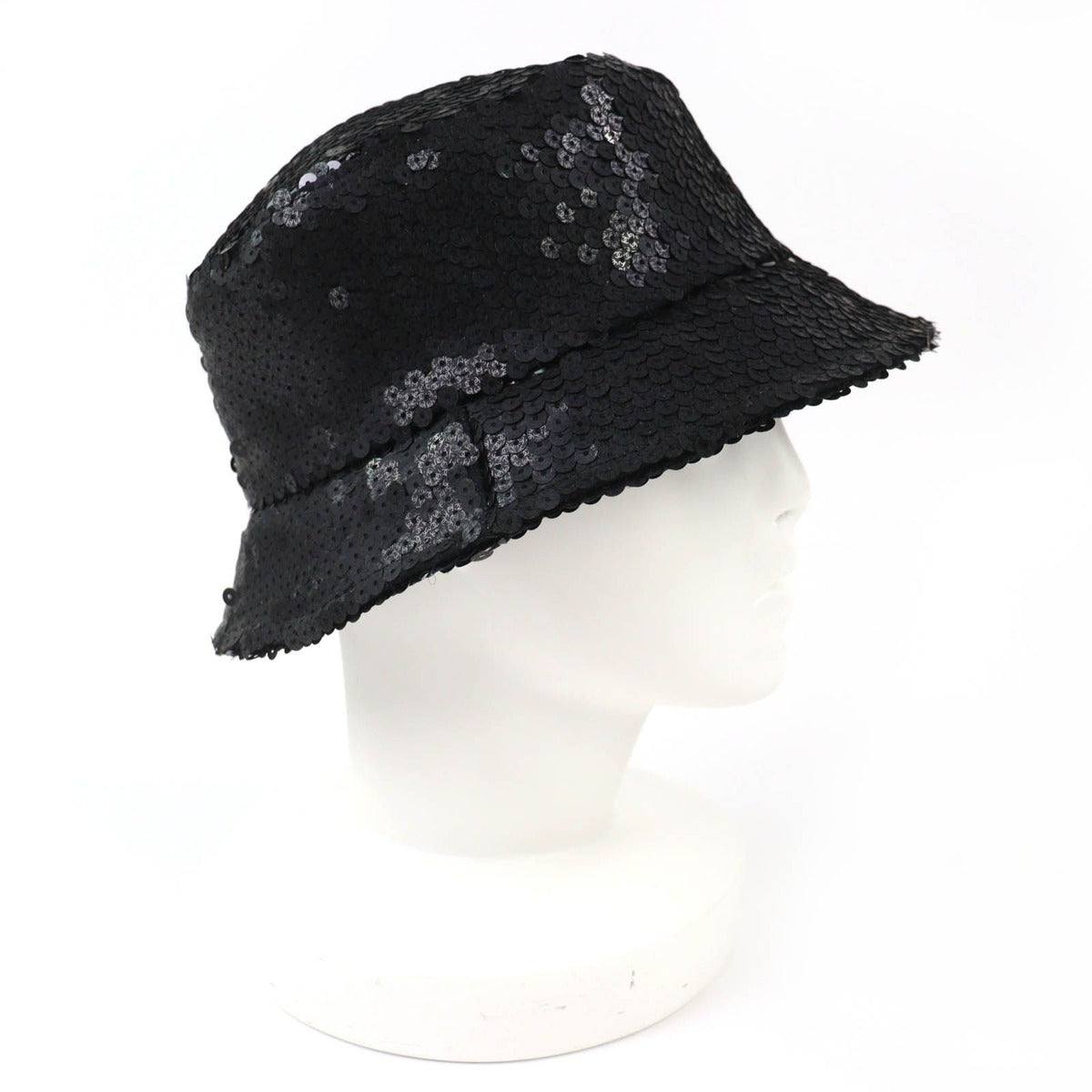 Chanel 23C CC Logo Sequin Design Bucket Hat Black M — view 5
