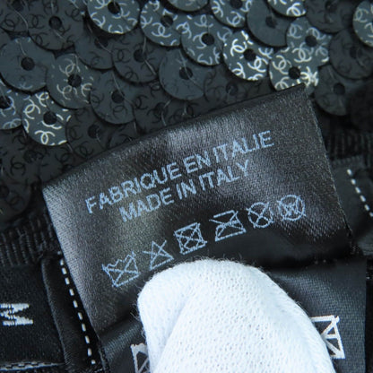 Chanel 23C CC Logo Sequin Design Bucket Hat Black M — view 10