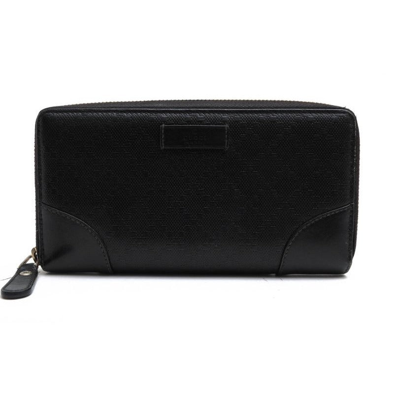 Gucci Wallet Women Leather Black Signature Pattern