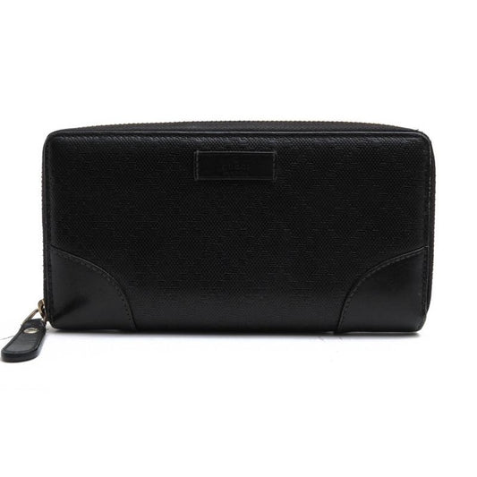 Gucci Wallet Women Leather Black Signature Pattern